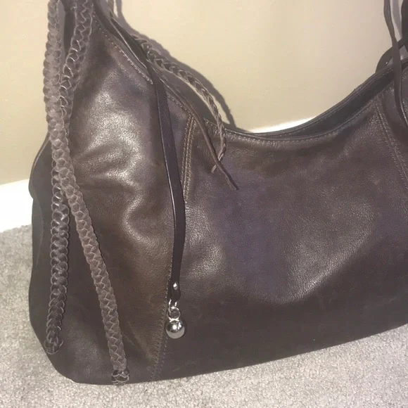 Brown leather bag with fun ‘fringe’ - Picture 1 of 7